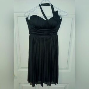 Speechless Black Pleated Dress with rosettes/Sz M